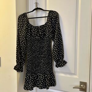 EXPRESS Black and White Polka Dot Dress.